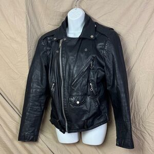 Vintage Berman’s leather moto motorcycle jacket size 36 unisex black
